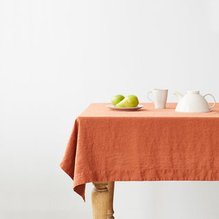 Baked Clay Linen Tablecloth - Linen Tales 