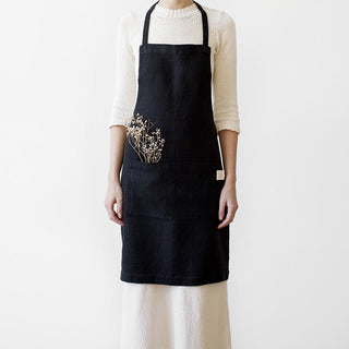 Black Linen Daily Apron - Linen Tales 
