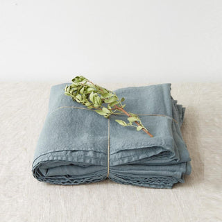 Blue Fog Linen Flat Sheet - Linen Tales 1