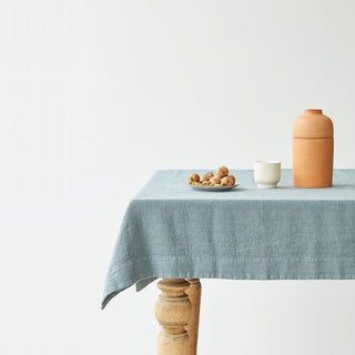 Blue Fog Linen Tablecloth - Linen Tales 1