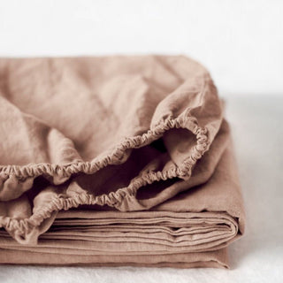 Cafe Creme Linen Fitted Sheet - Linen Tales 1
