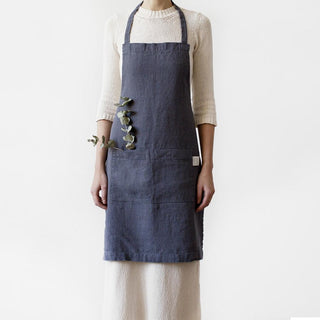 Dark Grey Linen Daily Apron - Linen Tales 
