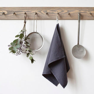 Dark Grey Linen Kitchen Towel - Linen Tales 