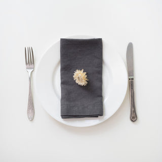 Dark Grey Linen Napkins Set of 2 - Linen Tales 