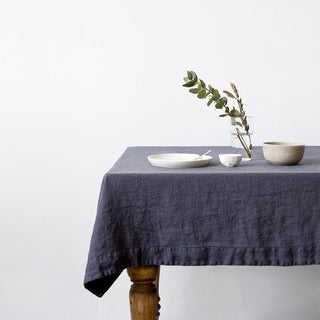 Dark Grey Linen Tablecloth - Linen Tales 1