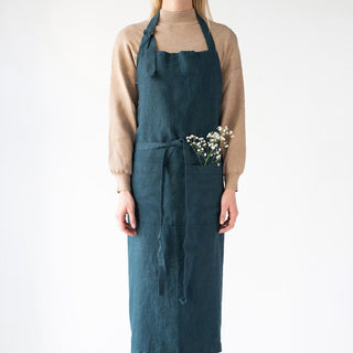 Deep Water Linen Chef Apron - Linen Tales 