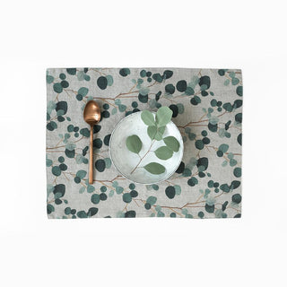 Eucalyptus on Natural Linen Placemat - Linen Tales 