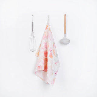 Floral Linen Kitchen Towel - Linen Tales USA 