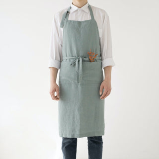 Green Milieu Linen Chef Apron - Linen Tales 