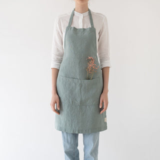 Green Milieu Linen Daily Apron - Linen Tales 1