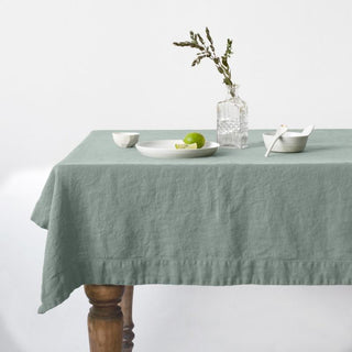 Green Milieu Linen Tablecloth - Linen Tales 1