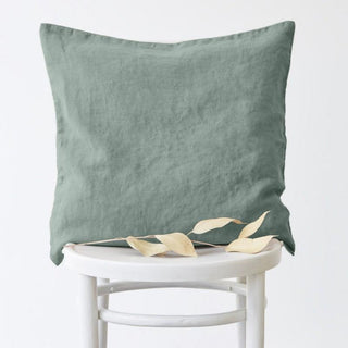 Green Milieu Washed Linen Cushion Cover 