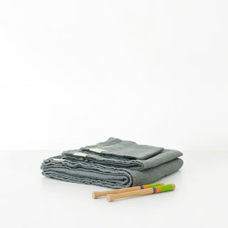 Kids Blue Fog Linen Fine Waffle Towel - Linen Tales 