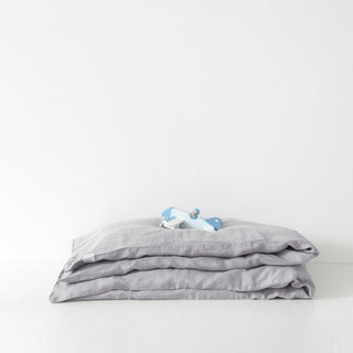 Kids Light Grey Linen Duvet Cover - Linen Tales 