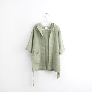 Kids Sage Linen Bathrobe - Linen Tales 