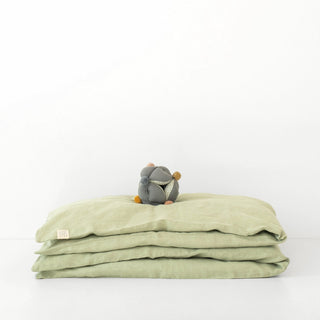 Kids Sage Linen Duvet Cover - Linen Tales 