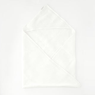Kids White Linen Fine Waffle Hooded Towel - Linen Tales 