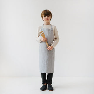 Light Grey Kids Linen Daily Apron - Linen Tales 