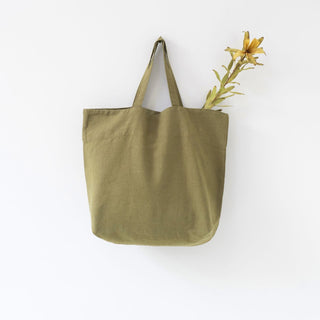 Martini Olive Linen Big Bag - Linen Tales USA 