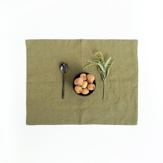 Martini Olive Linen Placemat - Linen Tales USA 