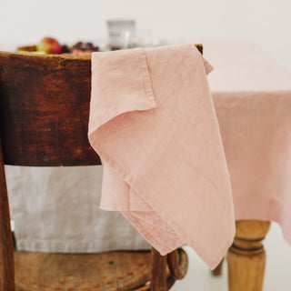 Misty Rose Washed Linen Tea Towel 2