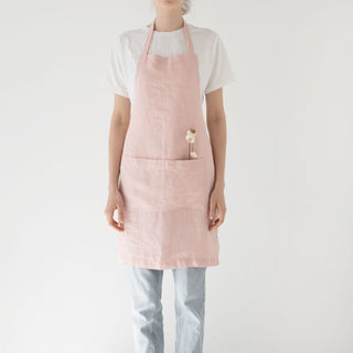 Misty Rose Linen Daily Apron - Linen Tales USA 