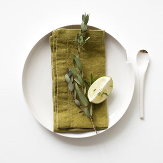 Moss Green Linen Napkins Set of 2 - Linen Tales 