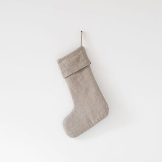 Natural Linen Christmas Stocking - Linen Tales USA 