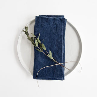 Navy Linen Napkins Set of 2 - Linen Tales 