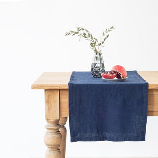 Navy Linen Table Runner - Linen Tales 1