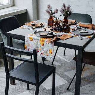 Orange Flow Linen Table Runner 4 4