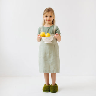 Sage Kids Linen Pinafore Apron - Linen Tales 