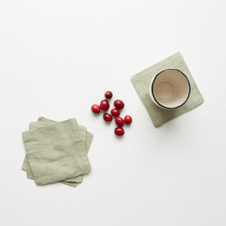 Sage Linen Coasters Set of 4 - Linen Tales 