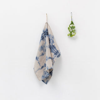 Tie Dye on Natural Linen Kitchen Towel - Linen Tales USA 